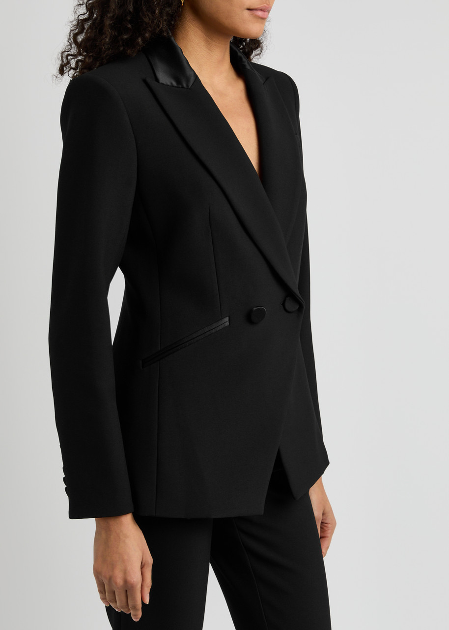 Veronica Beard Rickie Dickey Double-breasted Woven Blazer In Black