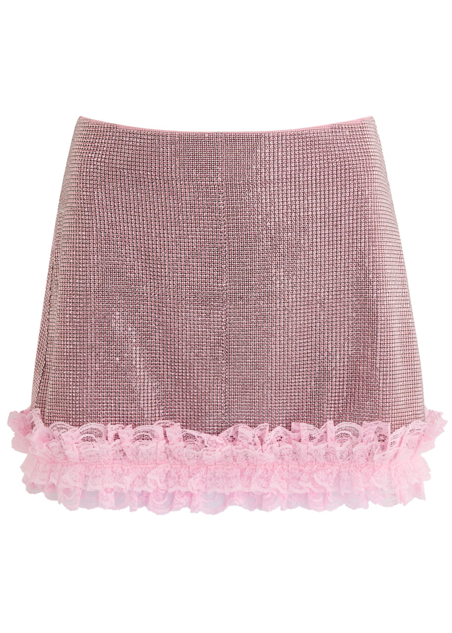Self-portrait X Christopher Kane Crystal-embellished Mini Skirt - Pink - 6 (UK6