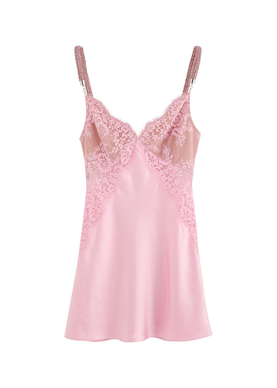 Self-portrait X Christopher Kane Lace and Satin Mini Dress