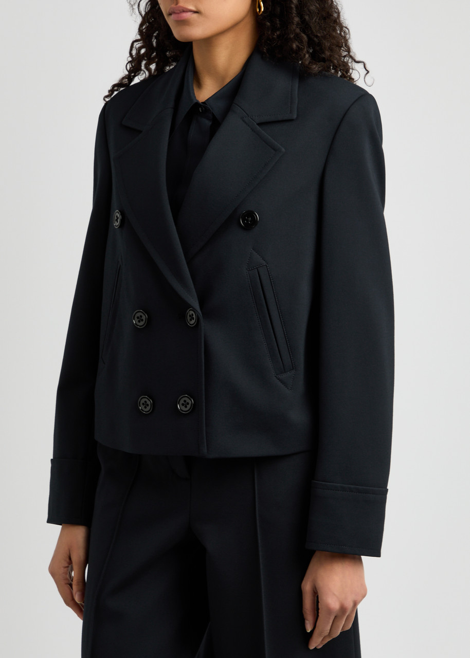 Dorothee Schumacher Emotional Essence Double-breasted Jersey Blazer In Navy