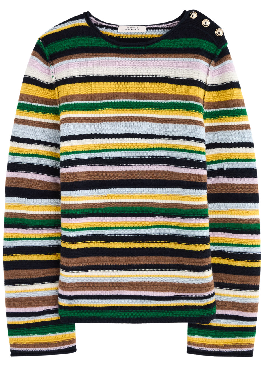 Dorothee Schumacher Colorful Luxury Striped Cashmere Pullover In Multicoloured 1