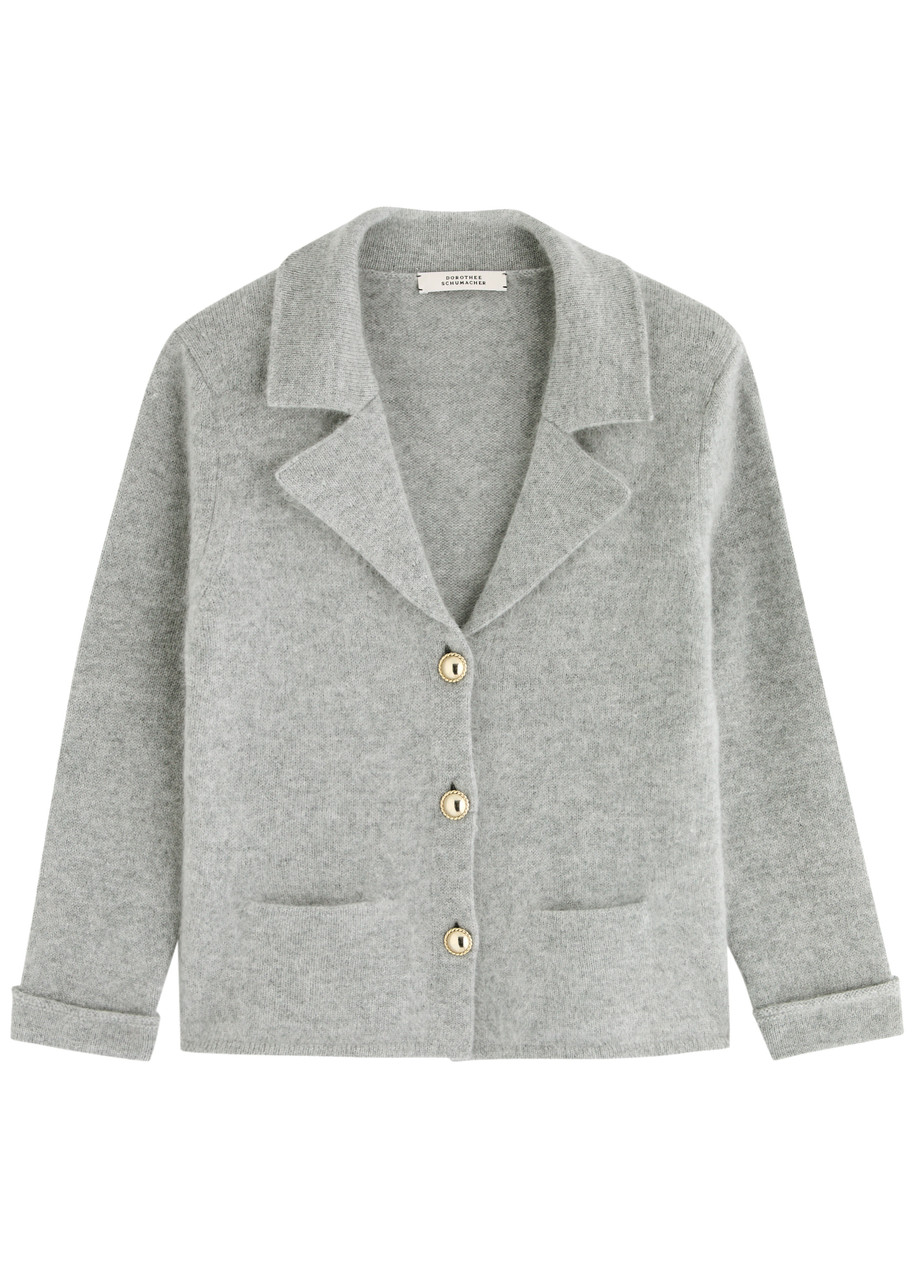 Dorothee Schumacher Fluffy Statements Wool-blend Cardigan - Grey - 5 (XL)