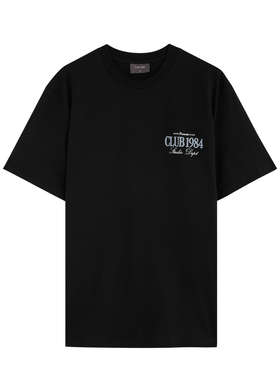 Club 1984 La Auto Printed Cotton T-shirt In Black