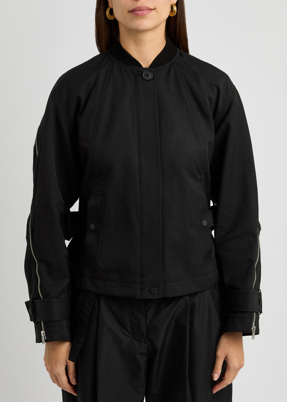 3.1 Phillip Lim Panelled Cotton-blend Jacket In Black