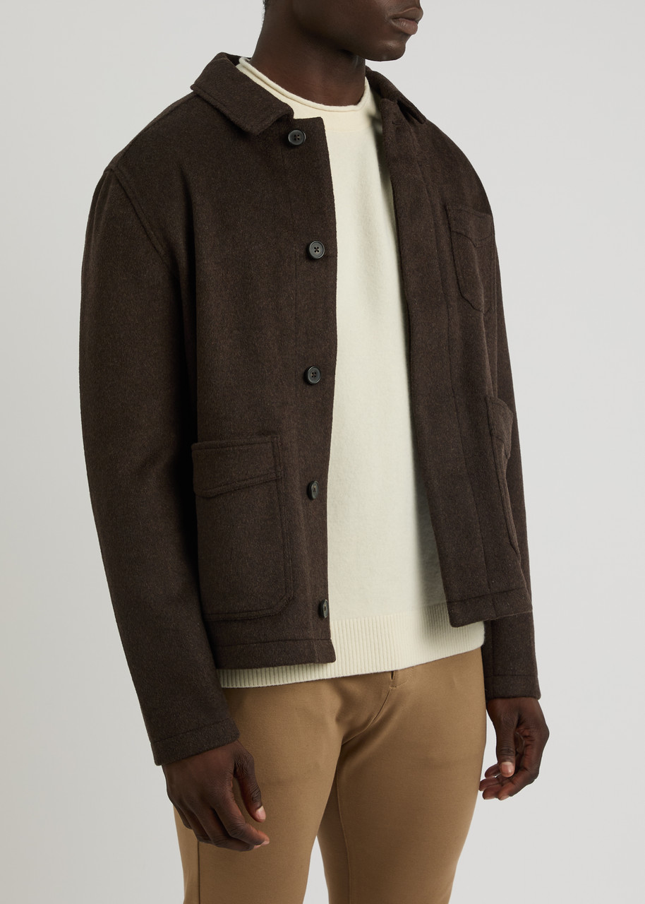 Paige Chancery Wool Blend Jacket In Brown