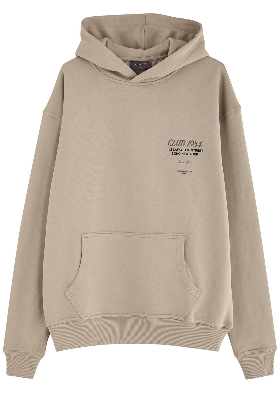 Club 1984 Soho Hooded Cotton Sweatshirt In Brown