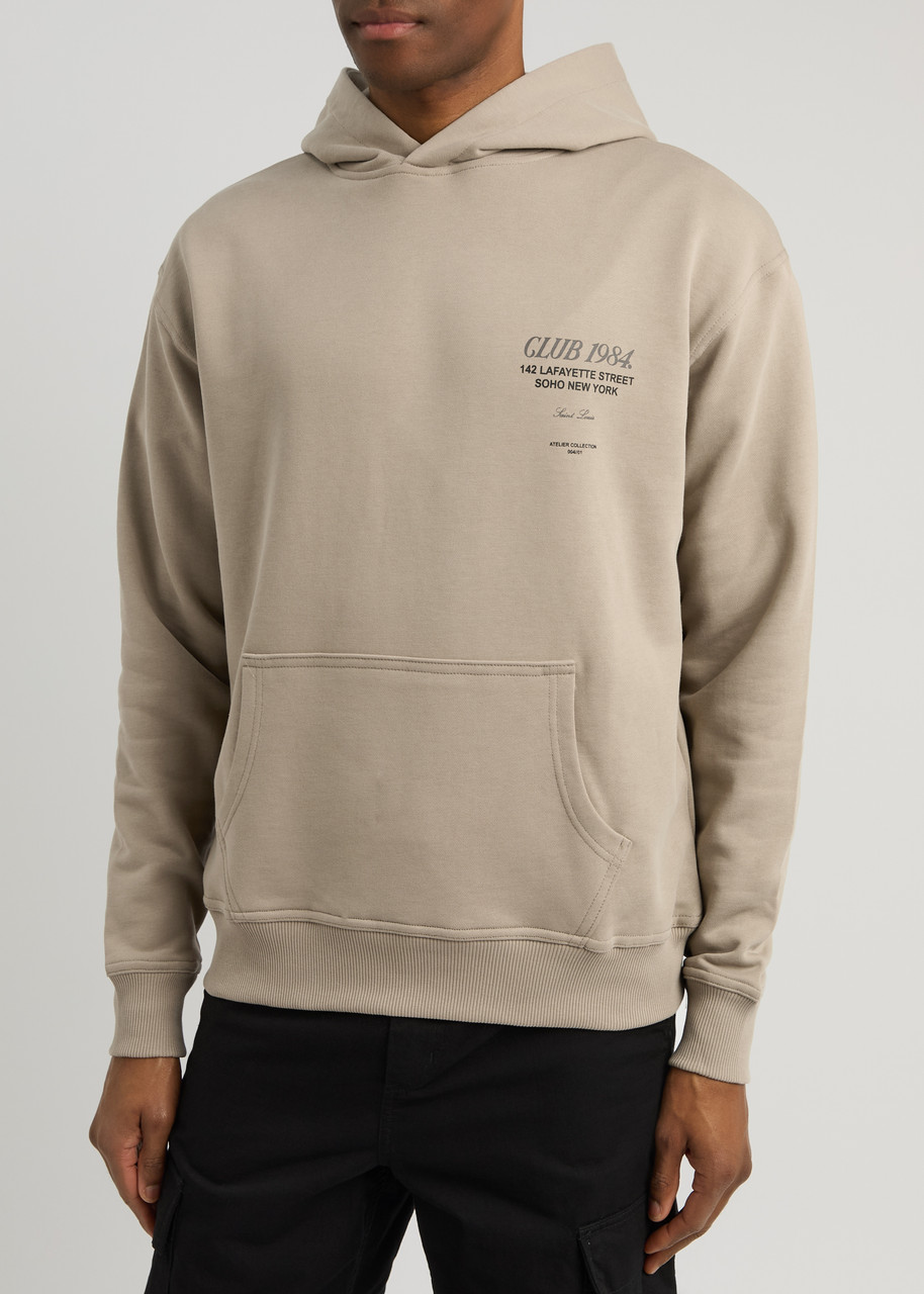 Club 1984 Soho Hooded Cotton Sweatshirt In Brown
