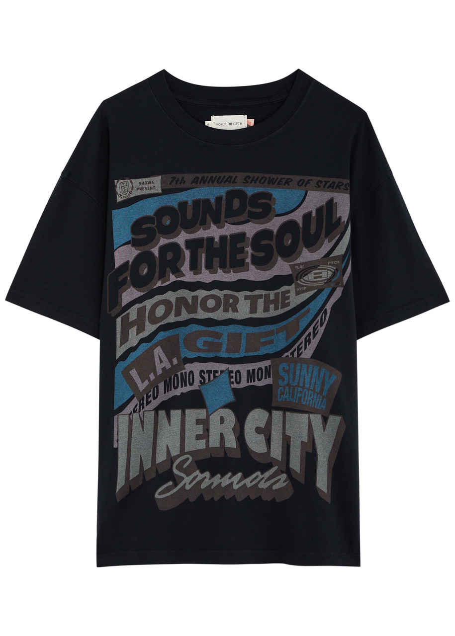 Honor The Gift Sounds For The Soul Oversize Graphic T-shirt In Black