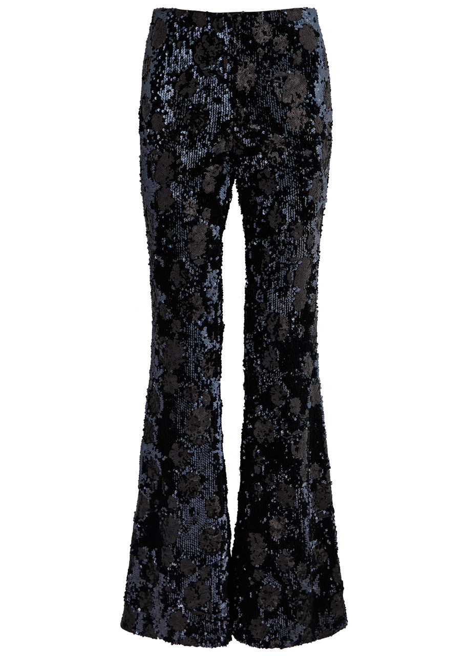 Dorothee Schumacher Shimmering Attraction Sequin-embellished Trousers - Navy - 3 (M)