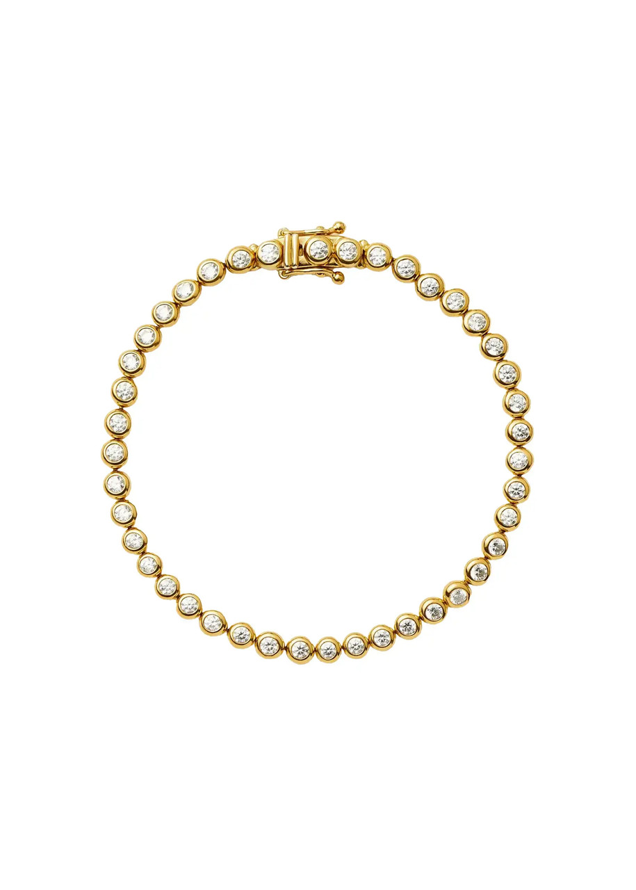 Missoma Round Tennis 18kt Gold Vermeil Bracelet - S