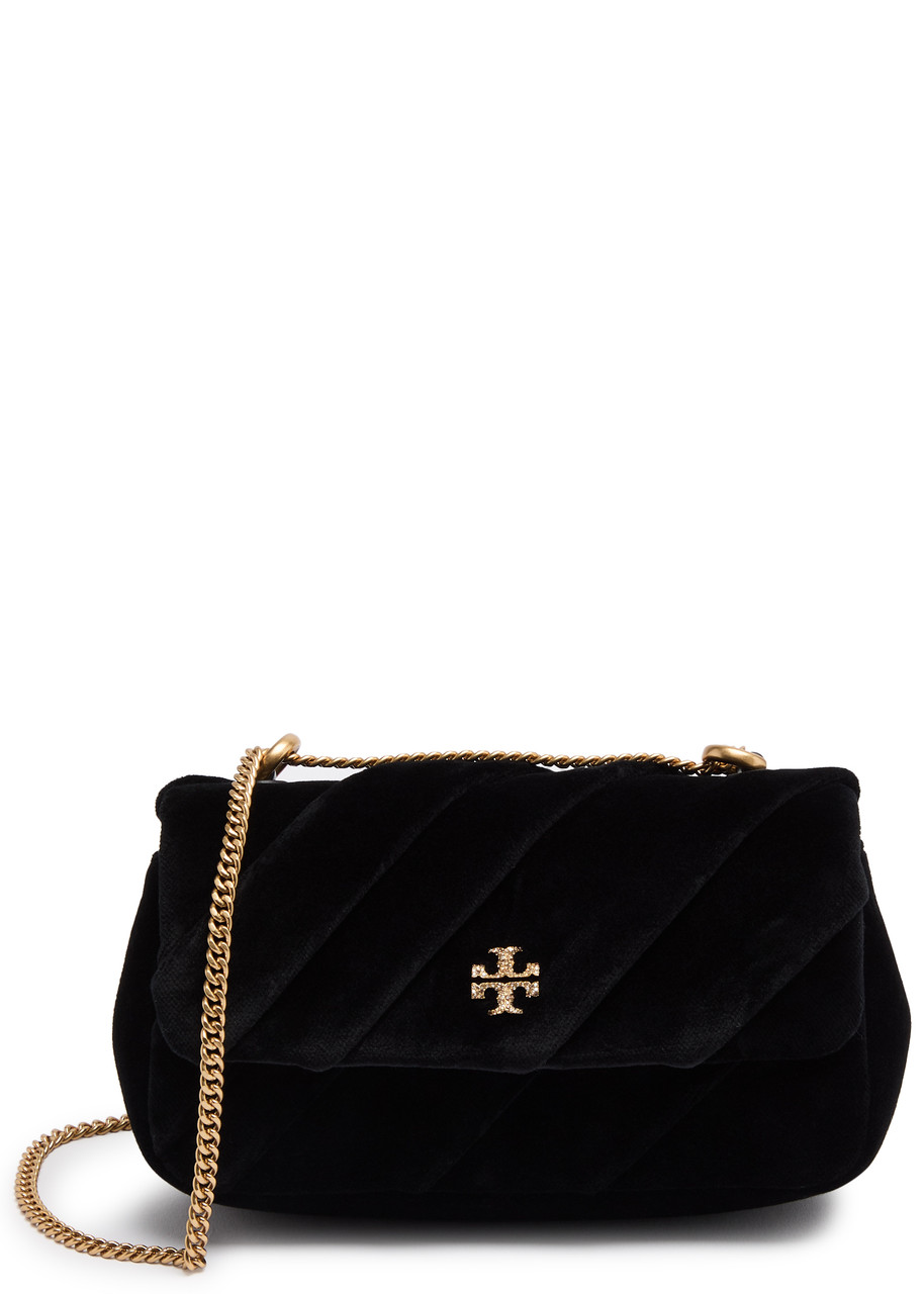 Tory Burch Kira Draped Mini Velvet Cross-body bag - Black - One Size