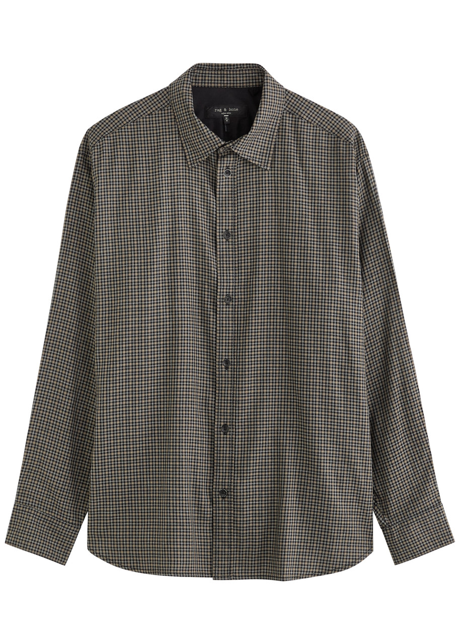 Rag & Bone Matthew Checked Cotton-blend Shirt In Grey