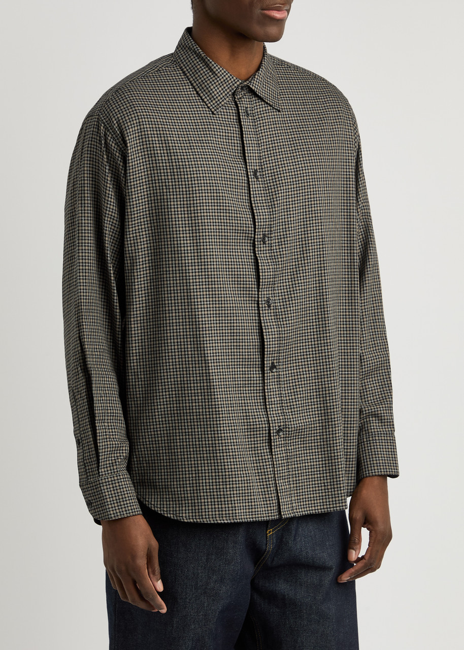 Rag & Bone Matthew Checked Cotton-blend Shirt In Grey