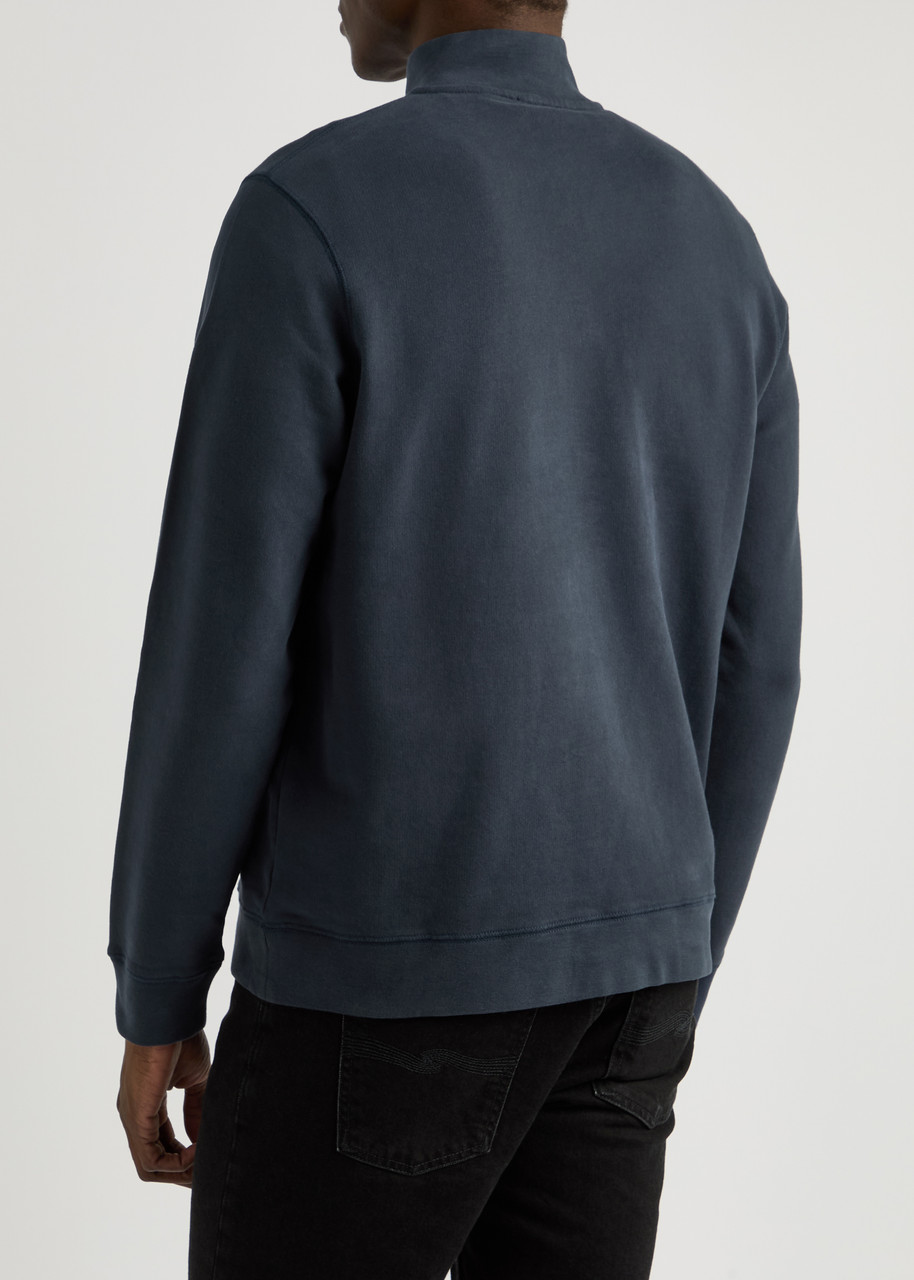  Sunspel Half-zip Cotton Sweatshirt - Navy - L 