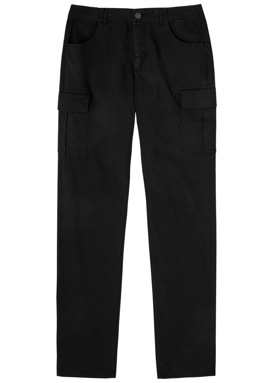 Paige Ronin Stretch-cotton Cargo Trousers In Black