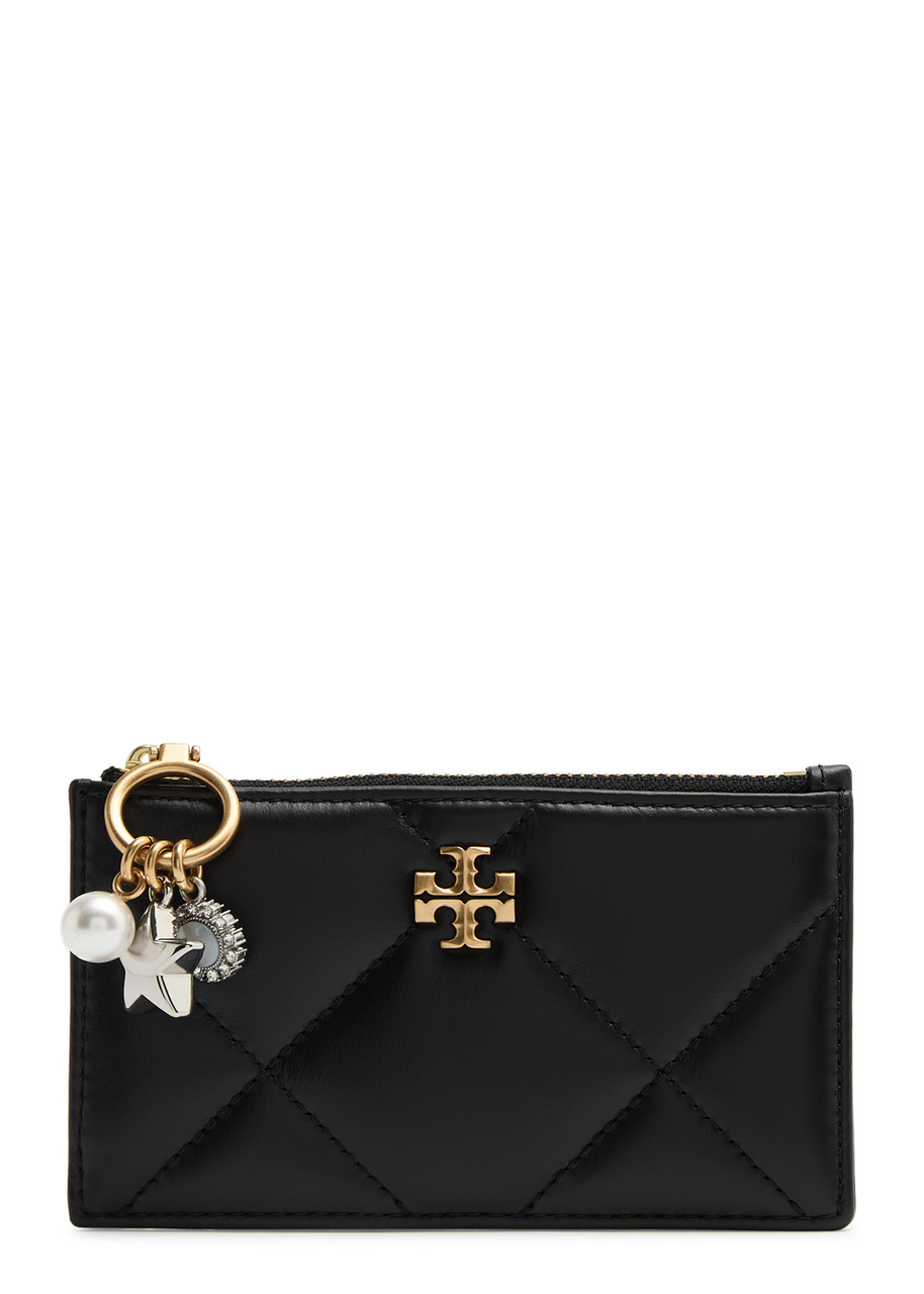 Tory Burch Kira Quilted Leather Wallet In Black