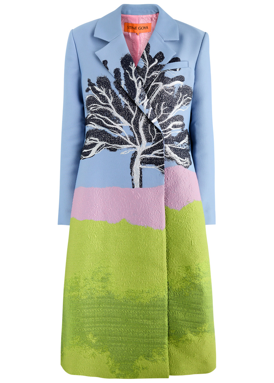 Stine Goya Colour-blocked Twill and Cloque Coat - Multicoloured 1