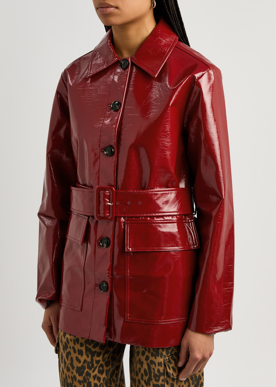 Kitri Beatrix Vinyl Jacket In Red