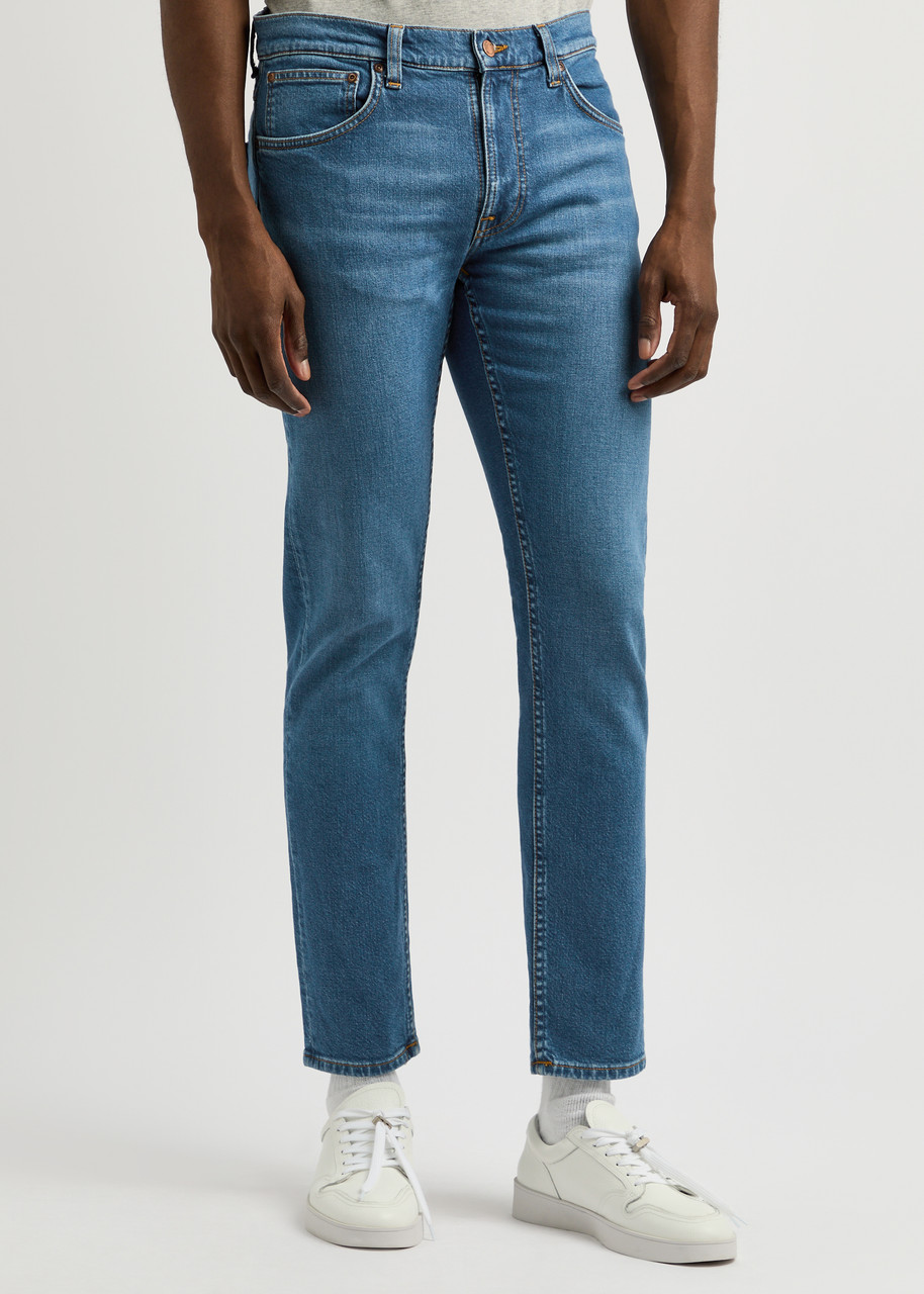 Nudie Jeans Lean Dean Slim-leg Jeans In Blue