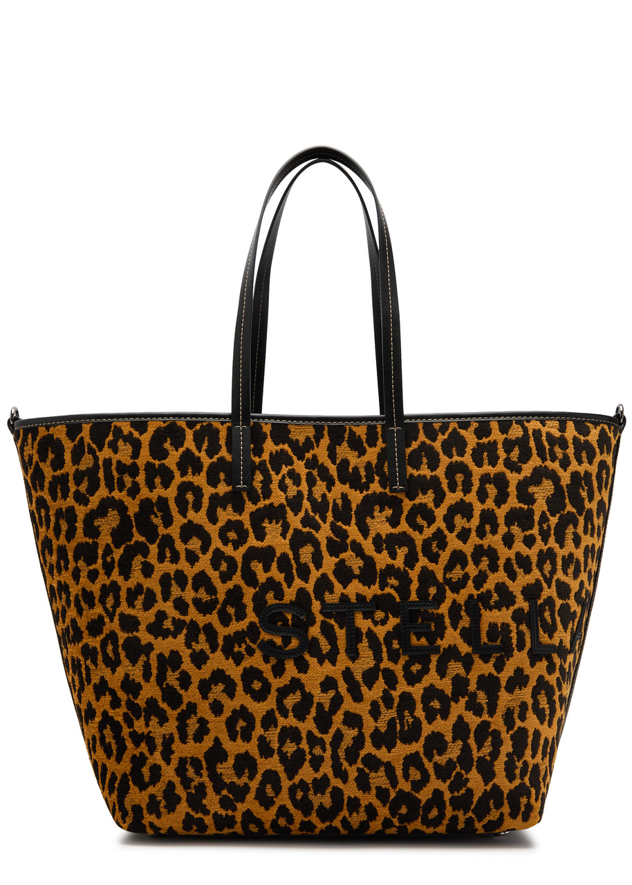 Stella Mccartney Logo Appliqué Leopard-print Jacquard Large Tote bag - One Size