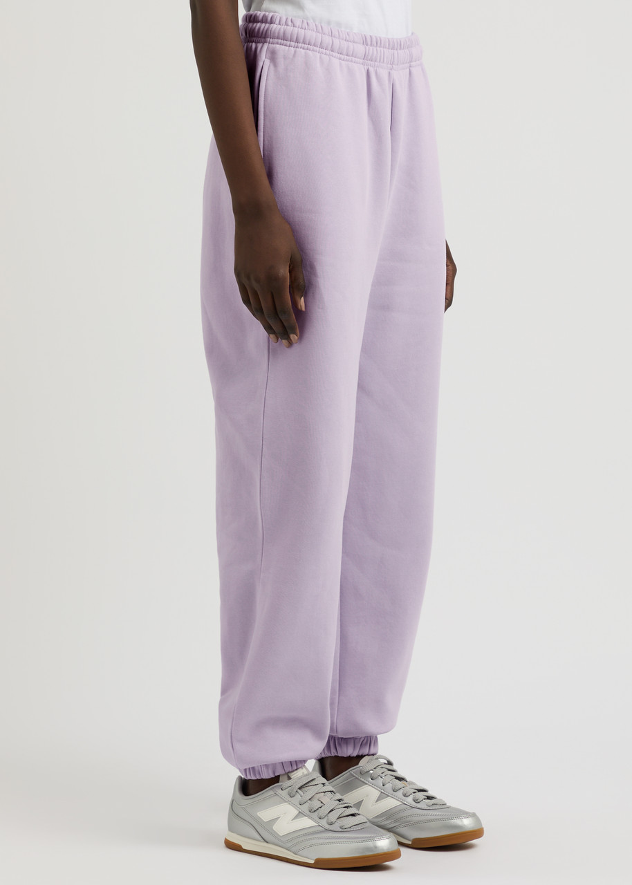 Rotate Birger Christensen Rotate Sunday Logo-embroidered Cotton Sweatpants In Purple