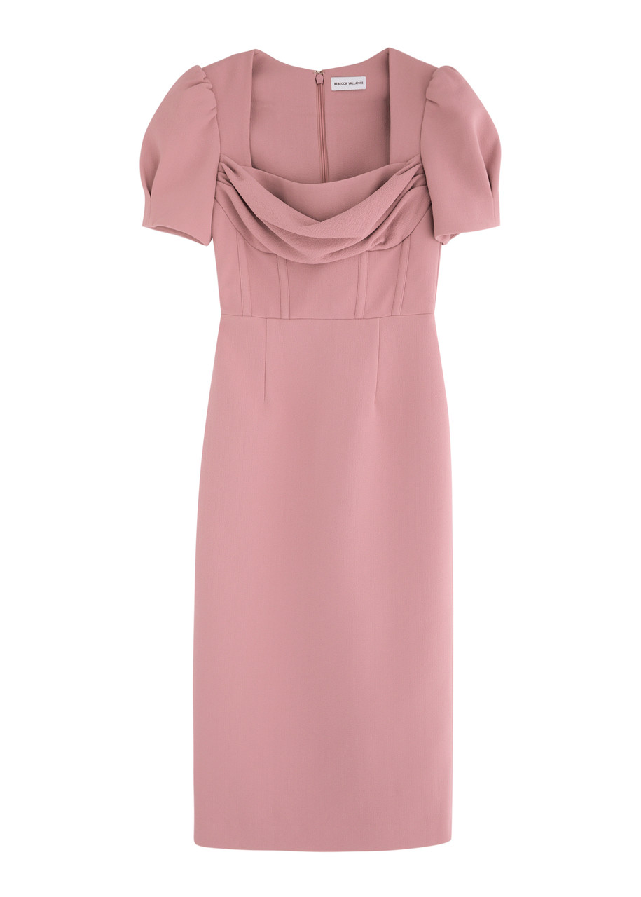 Rebecca Vallance Elora Draped Crepe Midi Dress - Rose - 10 (UK10 / S)