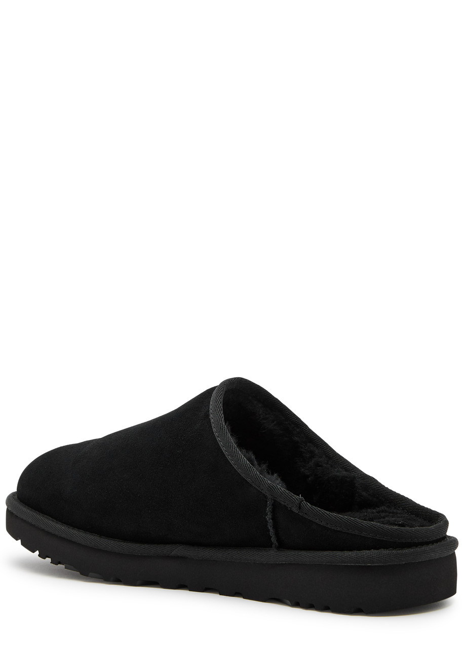 Ugg Classic Suede Slippers In Black
