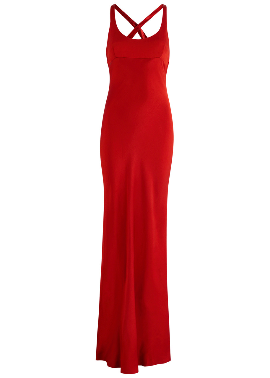 Bec & Bridge Maxina Satin Maxi Dress - Red