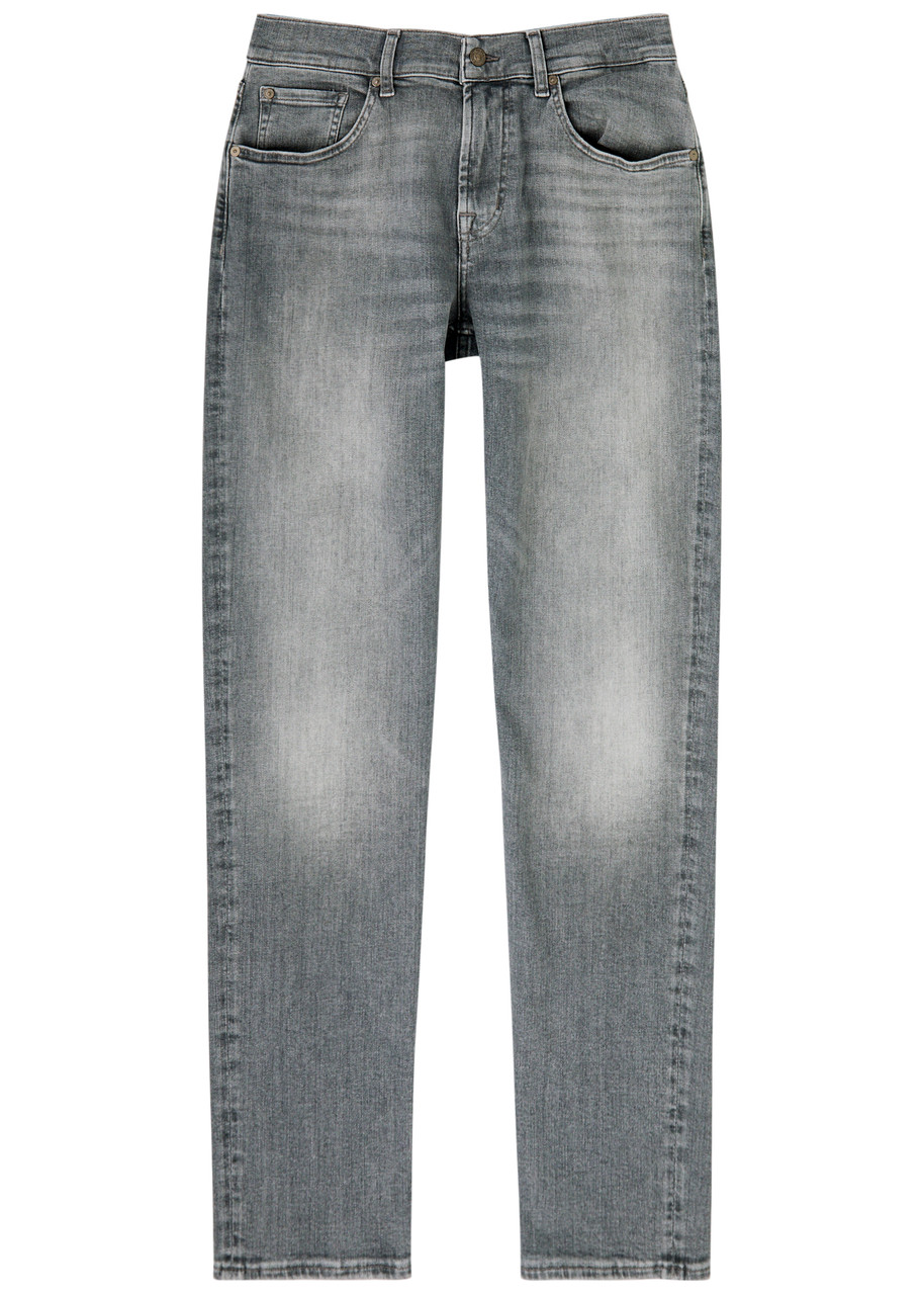 7 For All Mankind Slimmy Tapered Luxe Performance Jeans In Grey