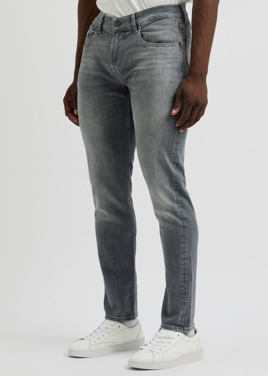 7 For All Mankind Slimmy Tapered Luxe Performance Jeans In Grey