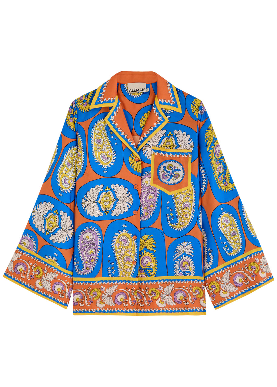 Alemais 'luis' Multicolor Shirt With All-over Printed Motif In Silk Woman In Multicoloured