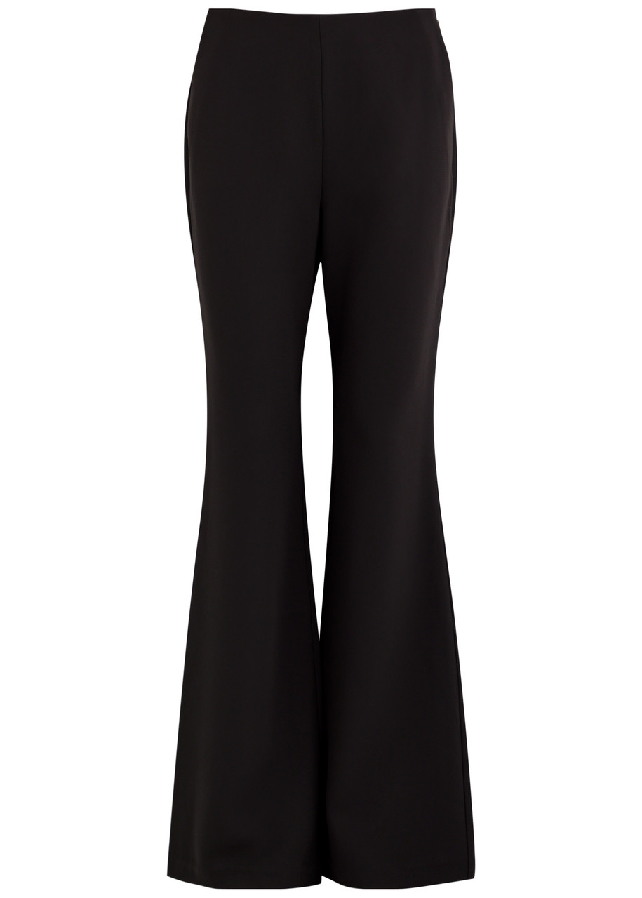 Roland Mouret Flared-leg Crepe Trousers In Black