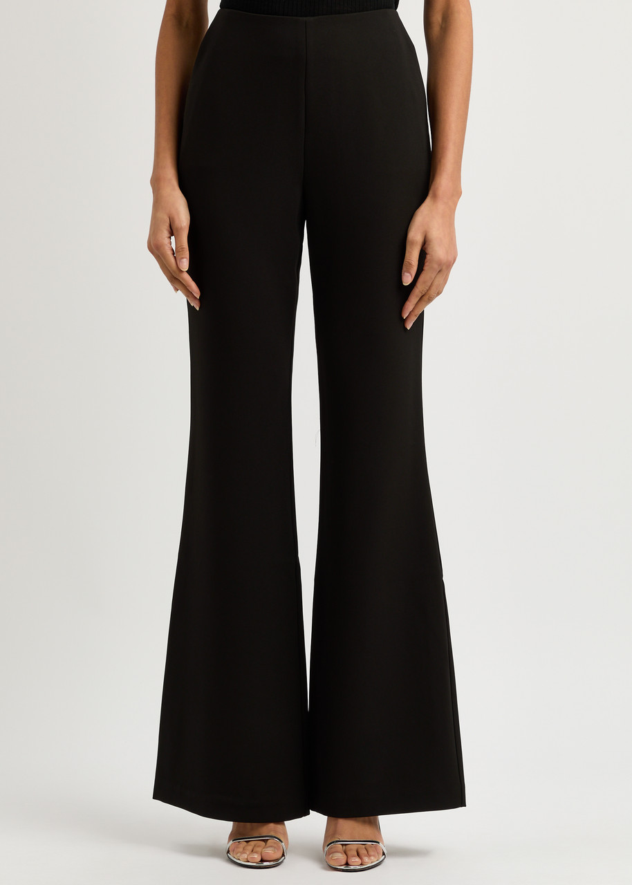 Roland Mouret Flared-leg Crepe Trousers In Black