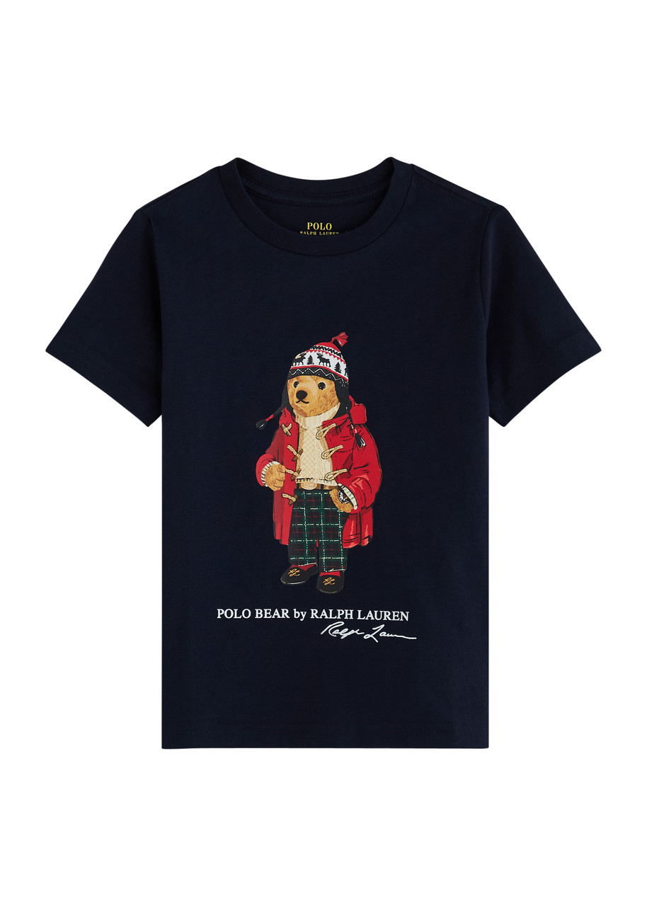 Polo Ralph Lauren Kids Bear-print Cotton T-shirt - Navy