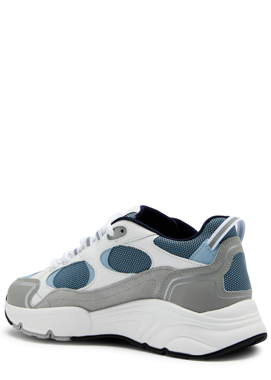 Cleens Pulse Runner Panelled Mesh Sneakers In Blue
