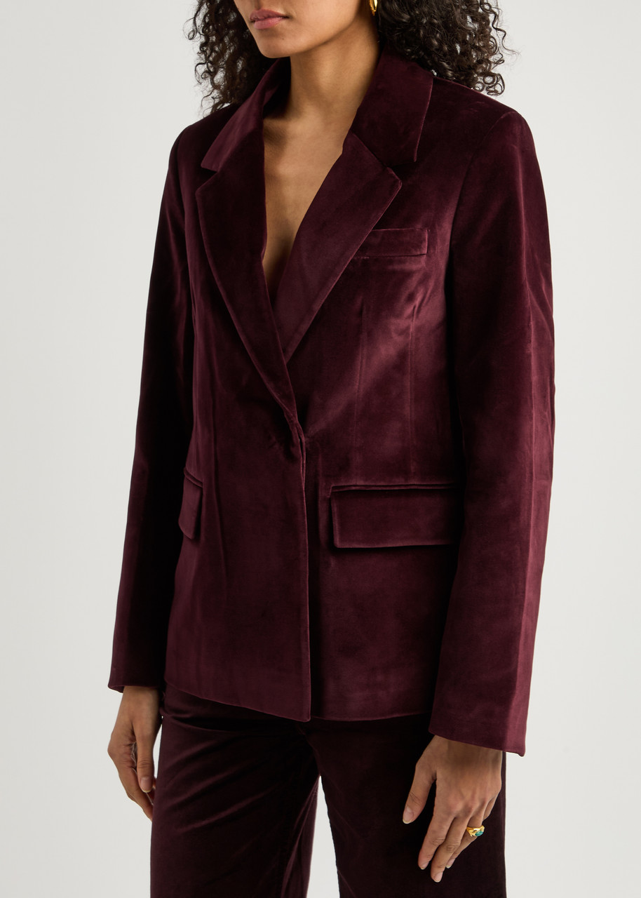 Citizen Of Humanity Citizens Of Humanity Matteau Velvet Blazer In Burgundy