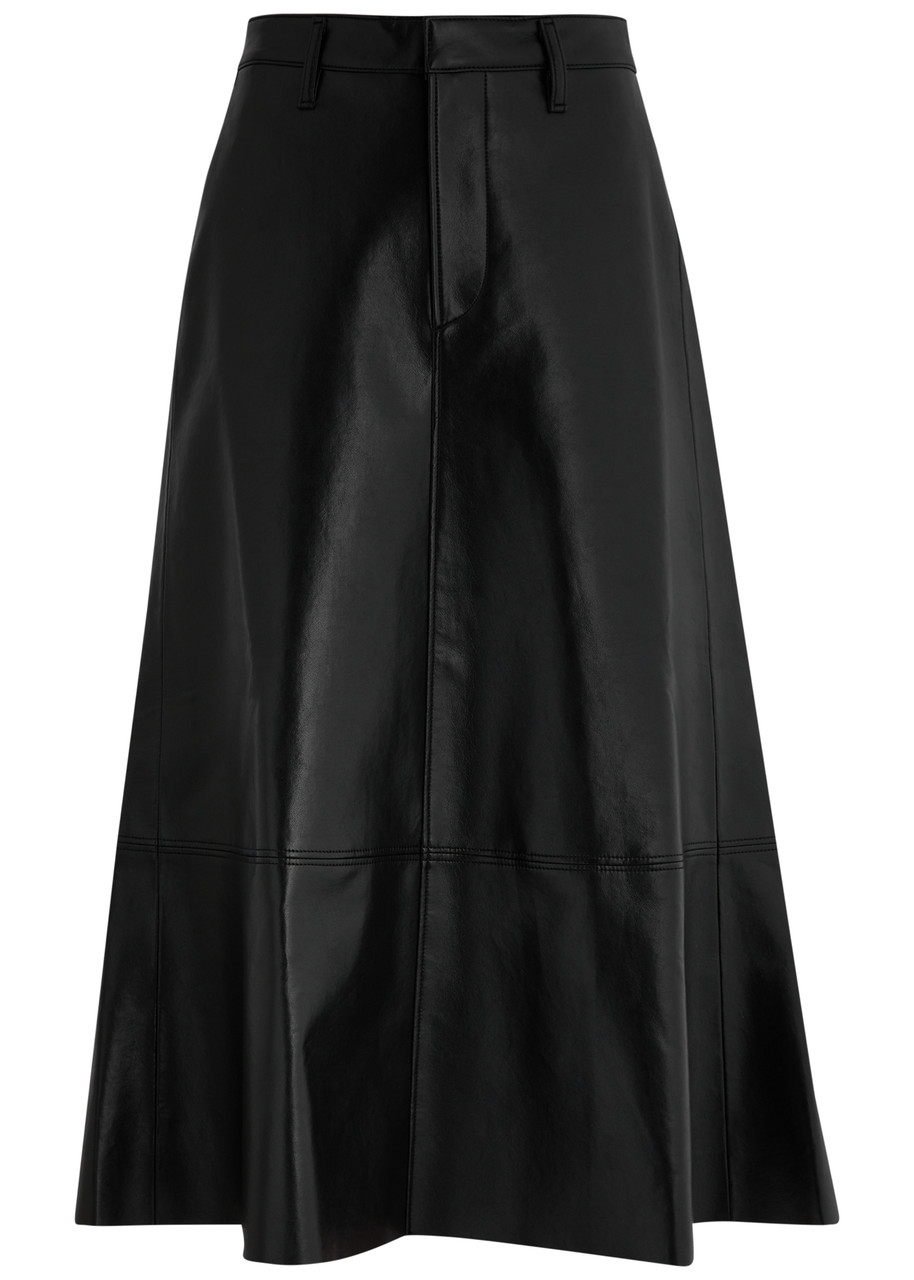 Citizens OF Humanity Cassia Panelled Leather Midi Skirt - Black - 30 (W30 / UK12 / M)
