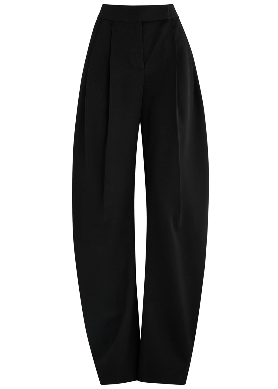 The Attico Barrel-leg Wool Trousers - Black - 44 (UK12 / M)