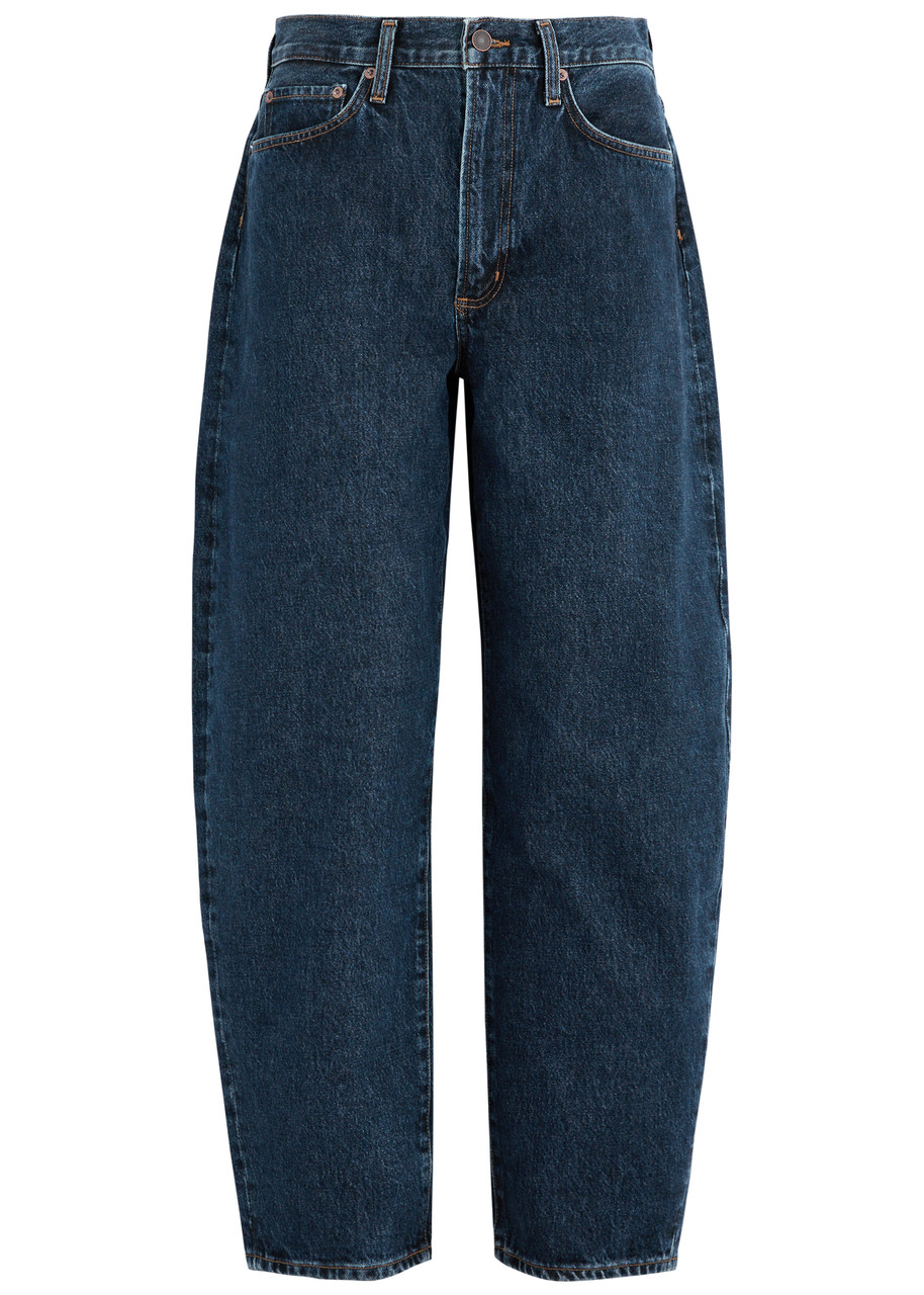 Agolde Balloon Barrel-cut Jeans In Dark Blue