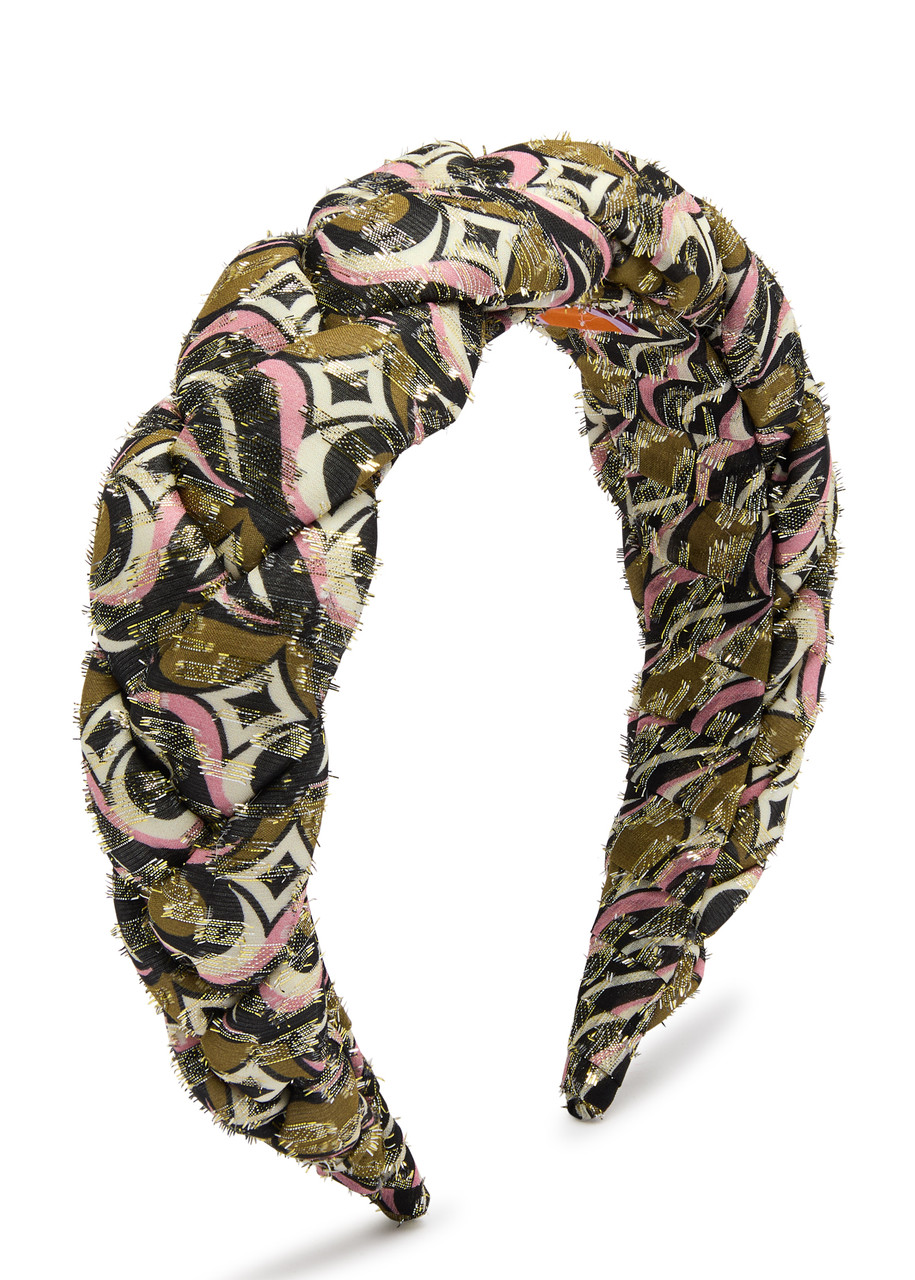 La Doublej La Double J Rapunzel Metallic Silk-blend Headband In Multicoloured