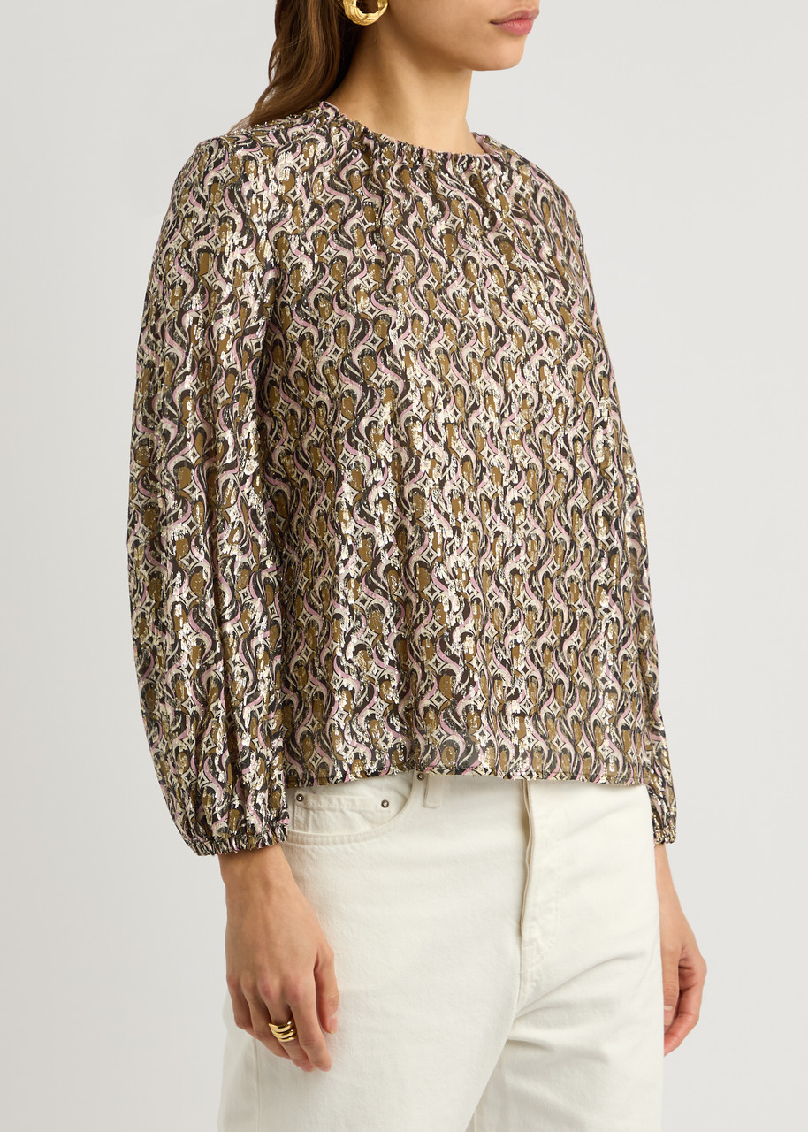  La Double J Charming Printed Silk-blend Blouse - Multicoloured - M (uk12 / M) 