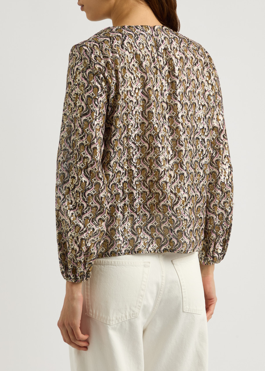  La Double J Charming Printed Silk-blend Blouse - Multicoloured - M (uk12 / M) 