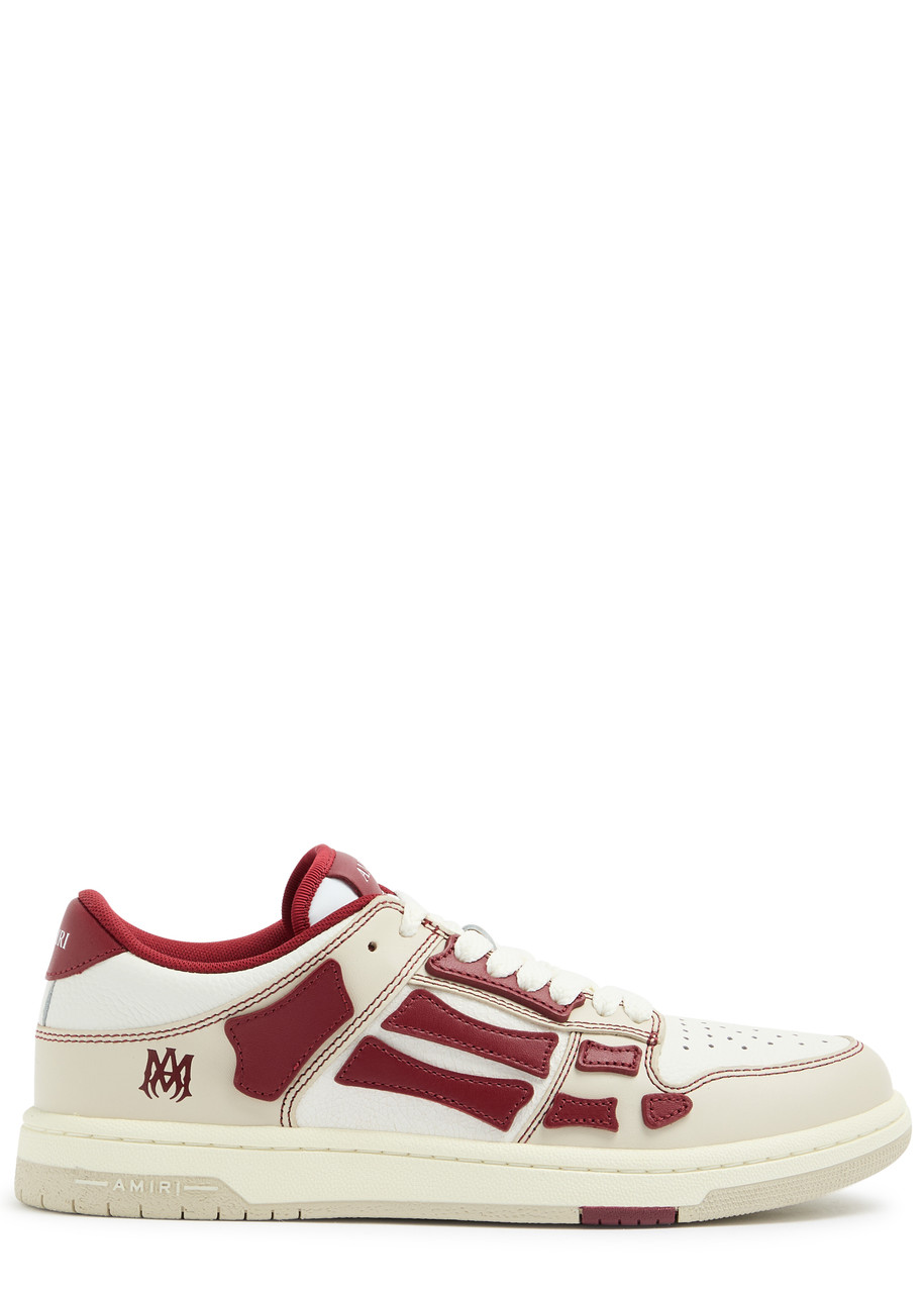 Amiri Skel Low Top Sneakers With Monogram Print In Red
