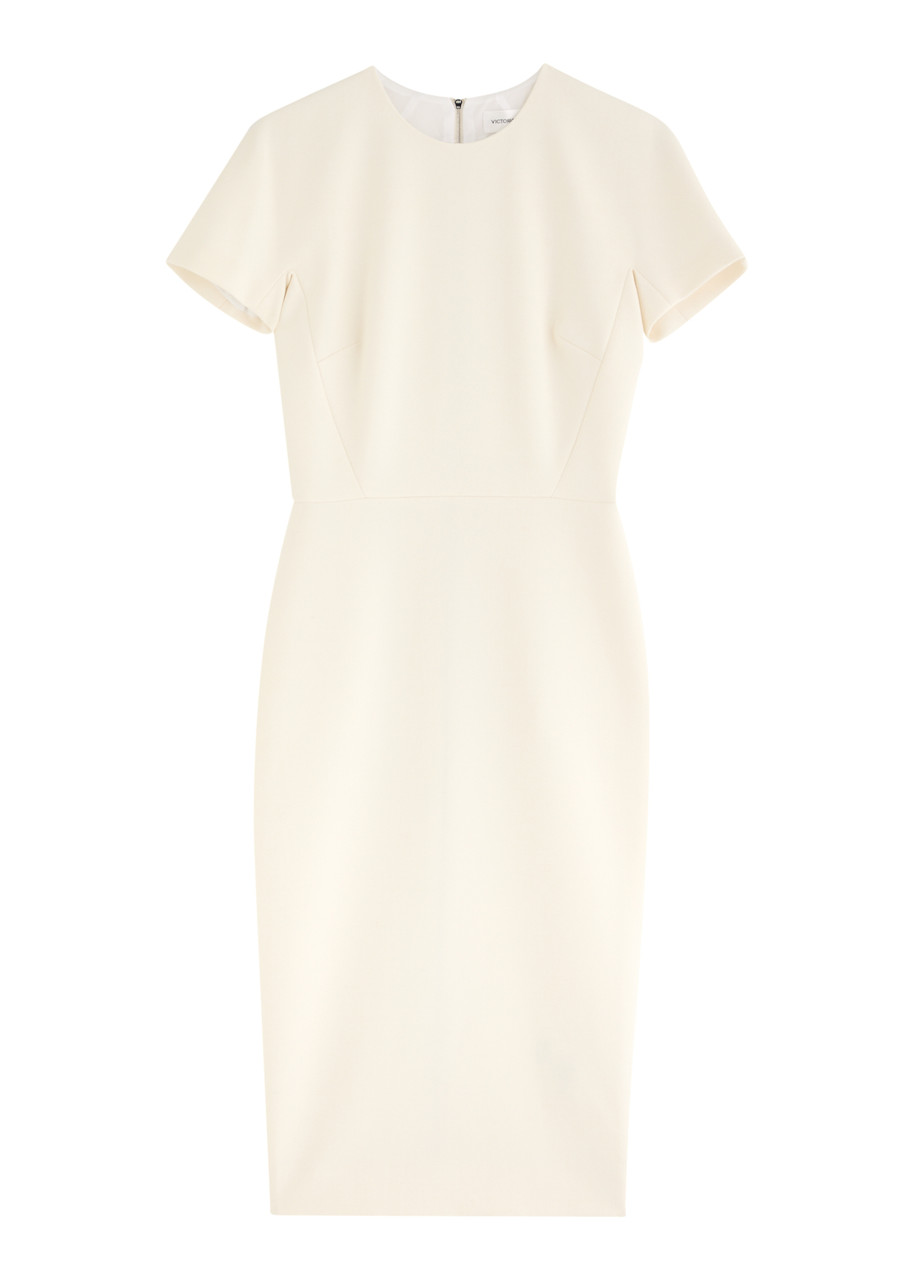 Victoria Beckham Woven Midi Dress - Ivory
