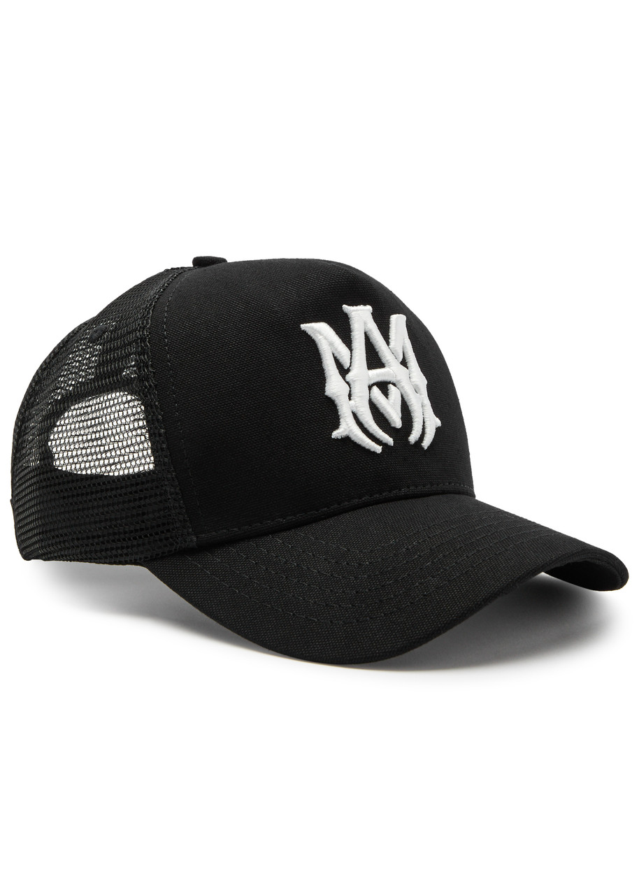Amiri MA Logo-embroidered Cotton Trucker hat – Black – One Size Amiri MA Logo-embroidered Cotton Trucker hat – Black – One Size