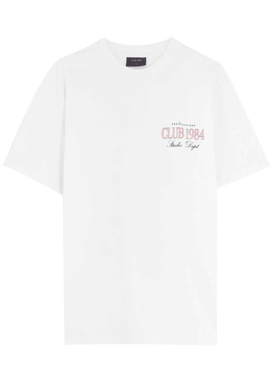 Club 1984 X Harvey Nichols Printed Cotton T-shirt In White