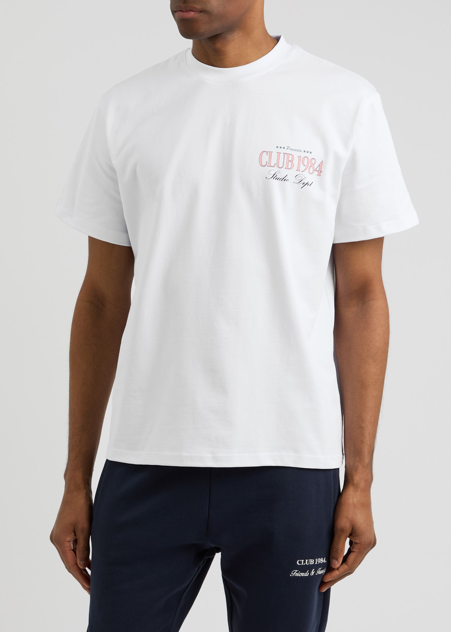 Club 1984 X Harvey Nichols Printed Cotton T-shirt In White