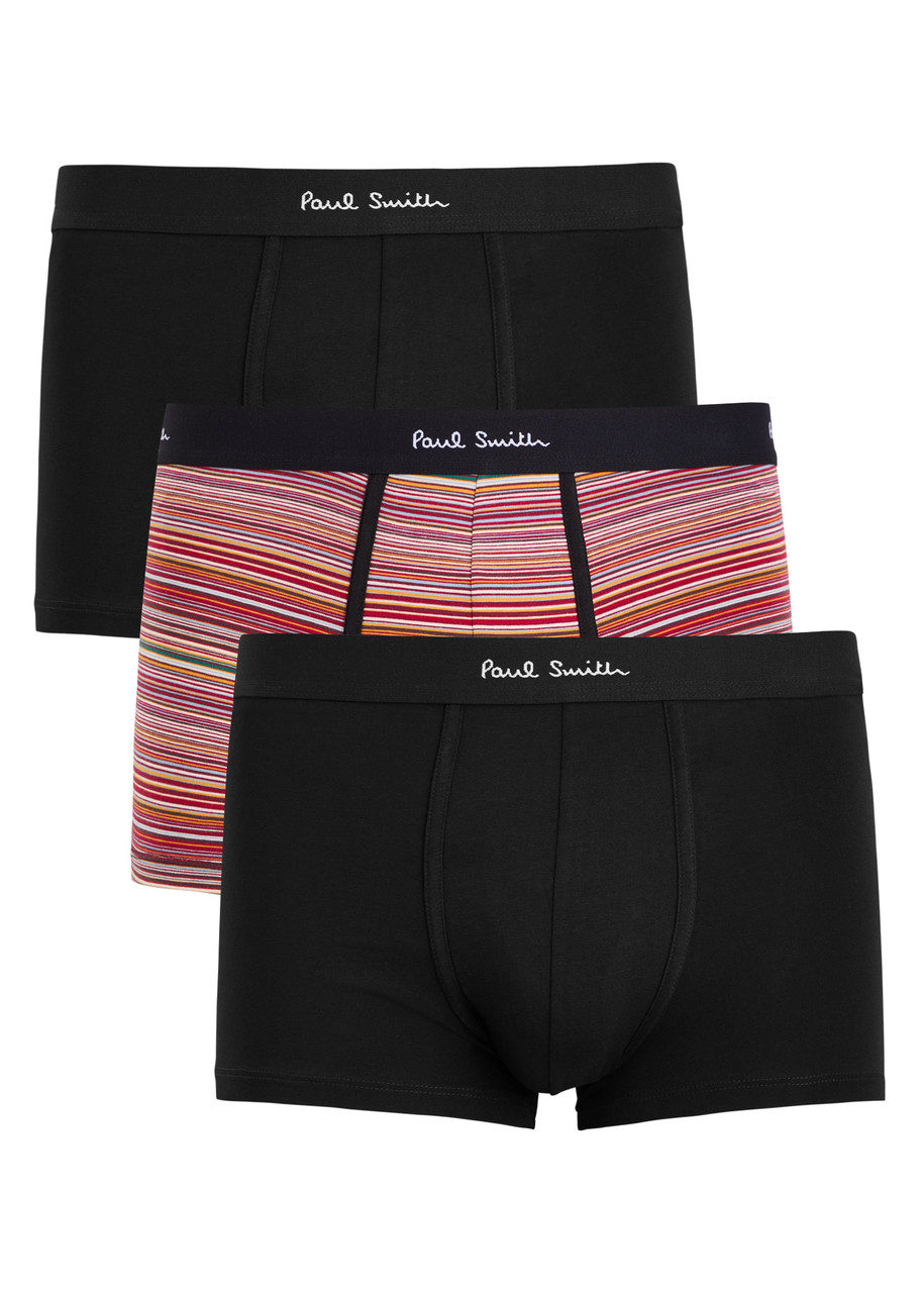 Paul Smith Stretch-cotton Trunks - set of Three - Black - S
