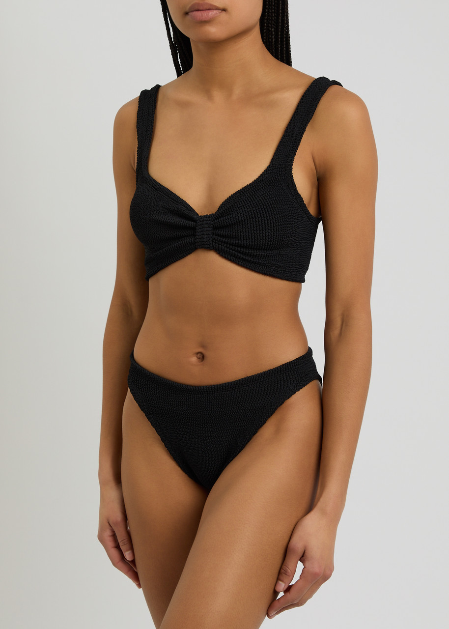 Hunza G Bonnie Seersucker Bikini In Black