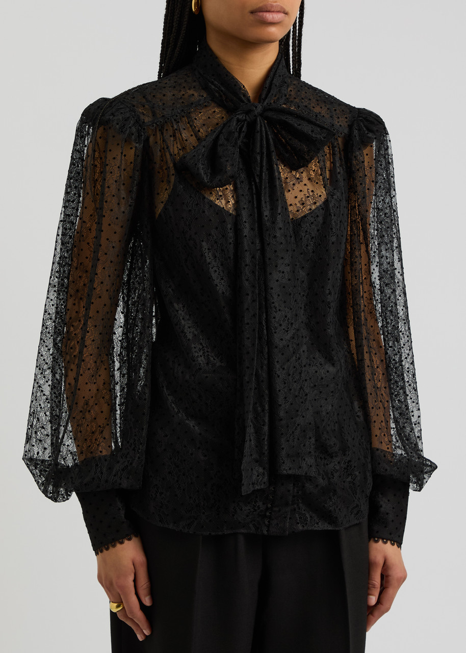Rebecca Vallance Ethel Lace Blouse In Black
